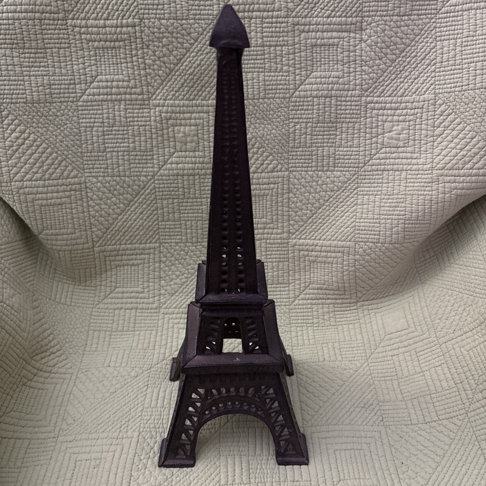 Vintage Style Cast Iron Eiffel Tower 14" Heavy Paris France Decor Sculpture